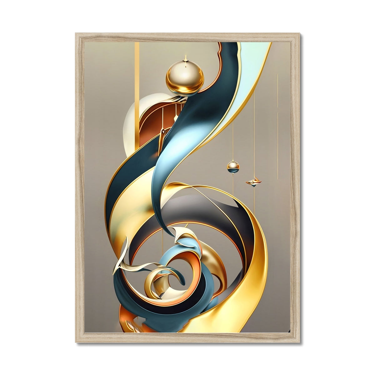 Golden Swirl Framed Print