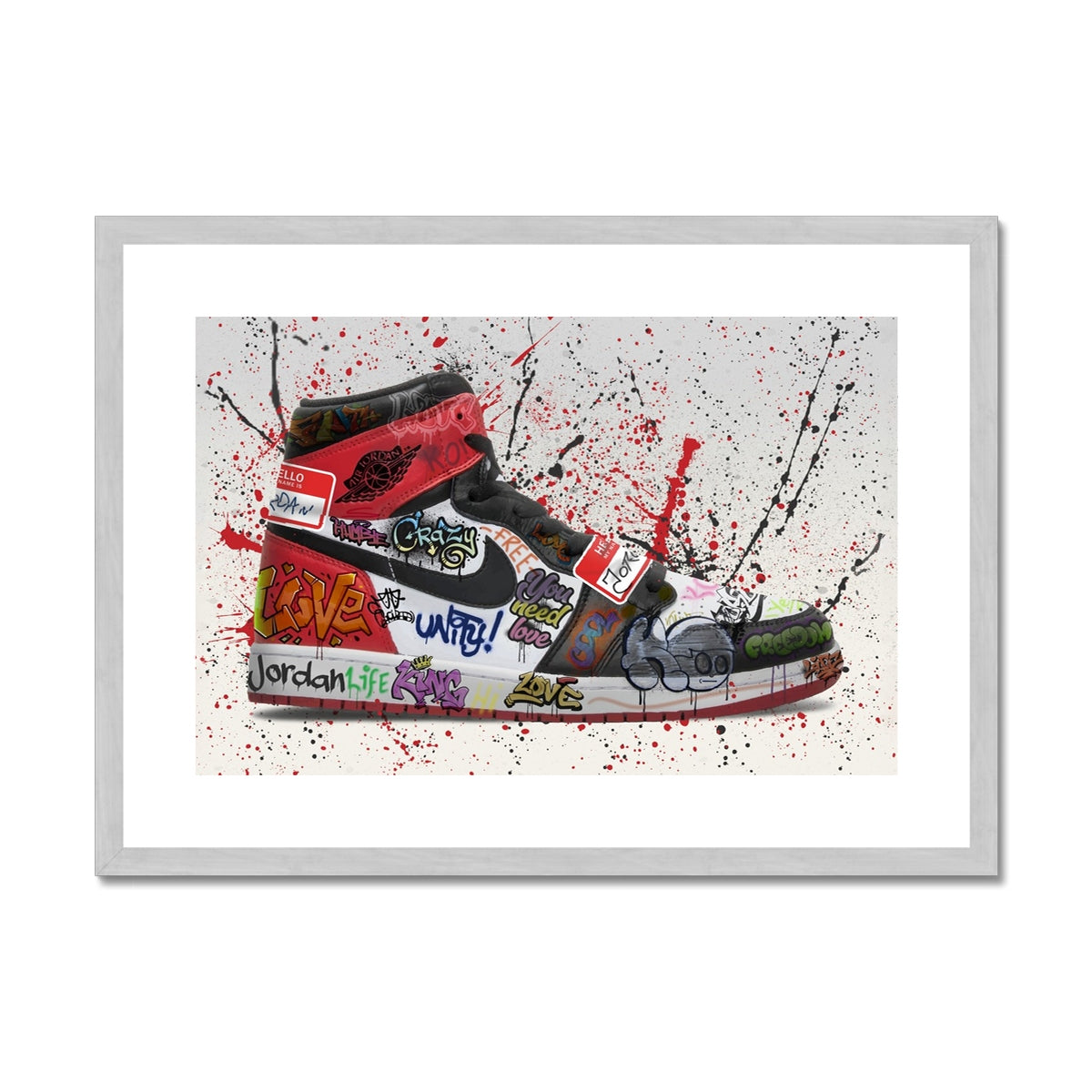 Jordan 1 OG Graffiti Antique Framed & Mounted Print