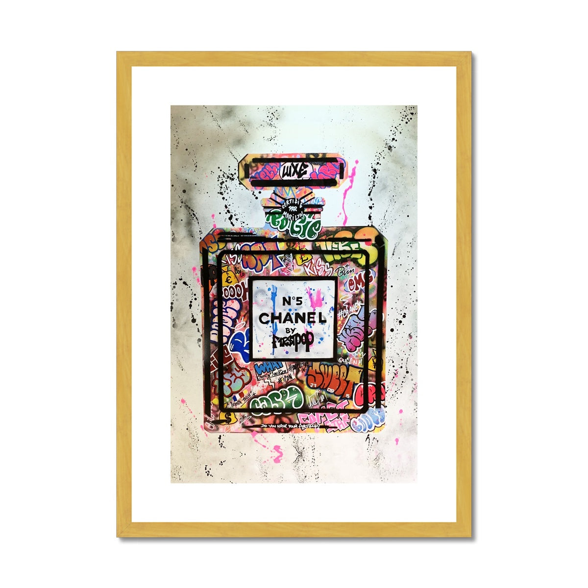 Chanel No 5 Graffiti Antique Framed & Mounted Print