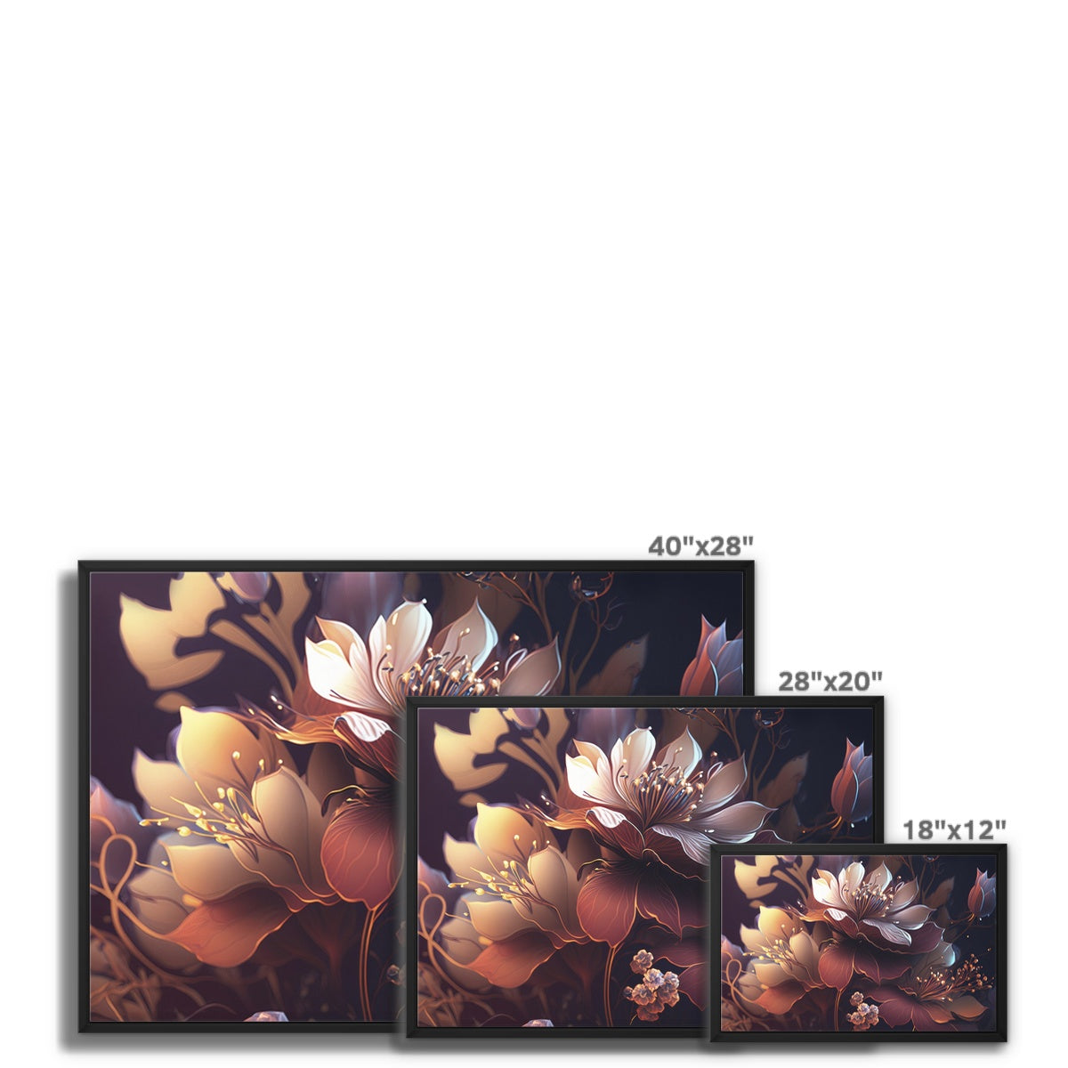 Midnight Garden Float Framed Canvas