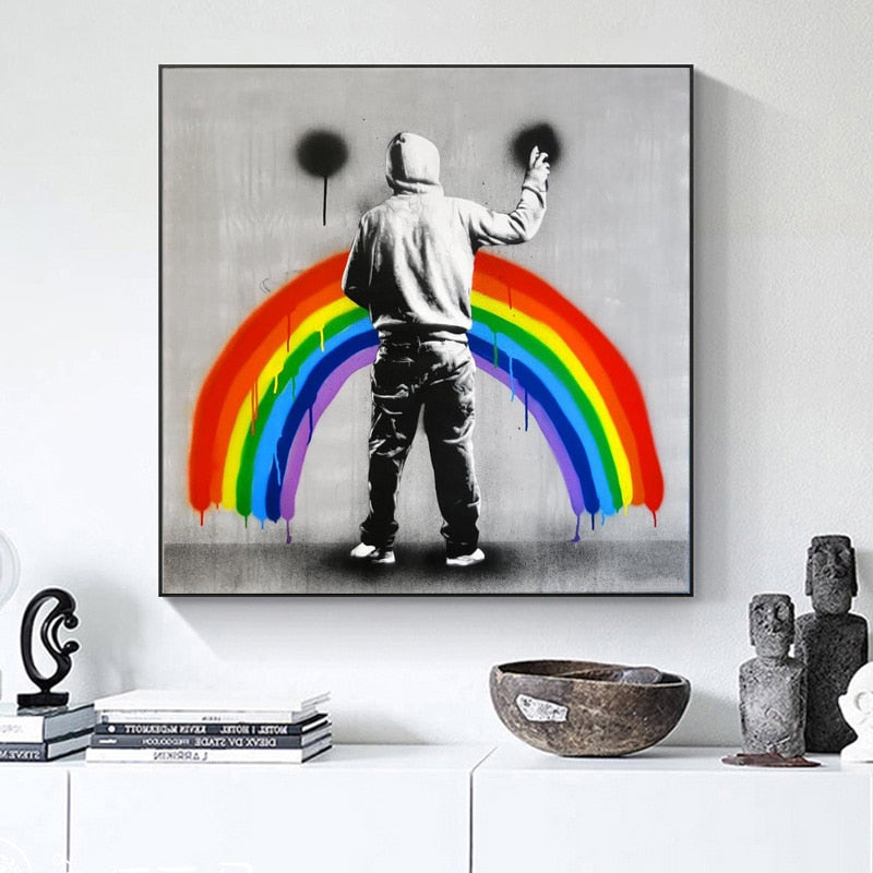 Rainbow Drip Graffiti canvas