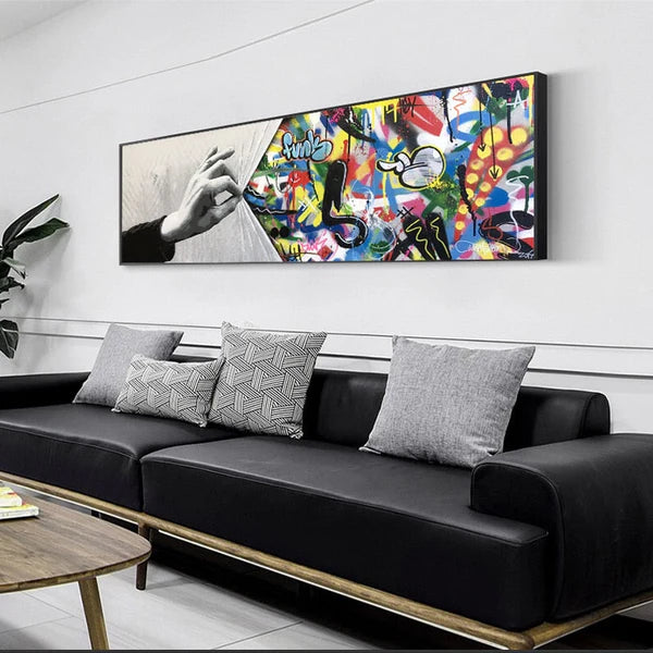 Behind the Curtain Pinch graffiti art