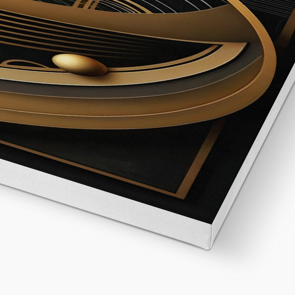 Golden Geometry  Framed Canvas