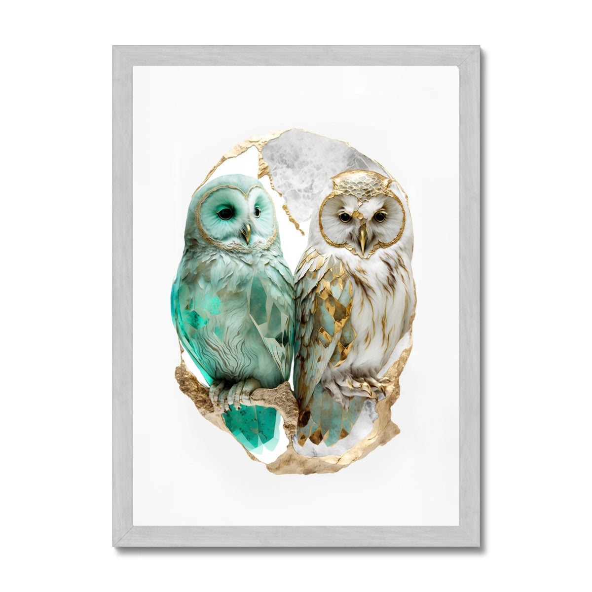 Enchanted Owls Antique Framed Print