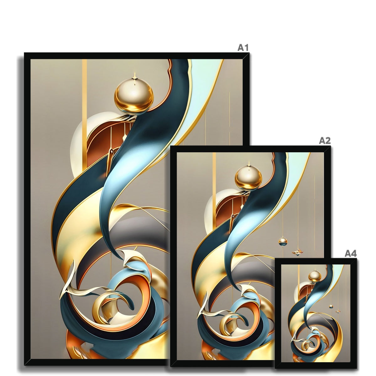 Golden Swirl Framed Print