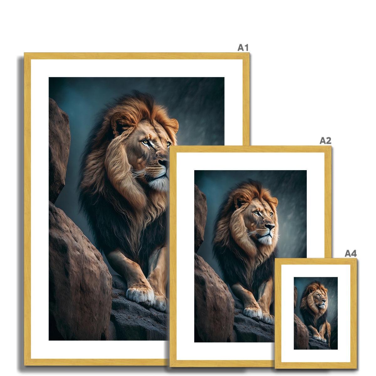 Jungle King Antique Framed & Mounted Print