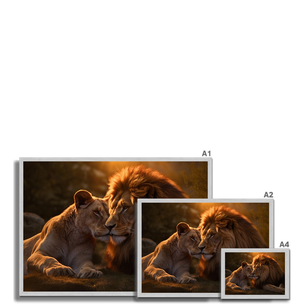 The Lion's Bond Antique Framed Print