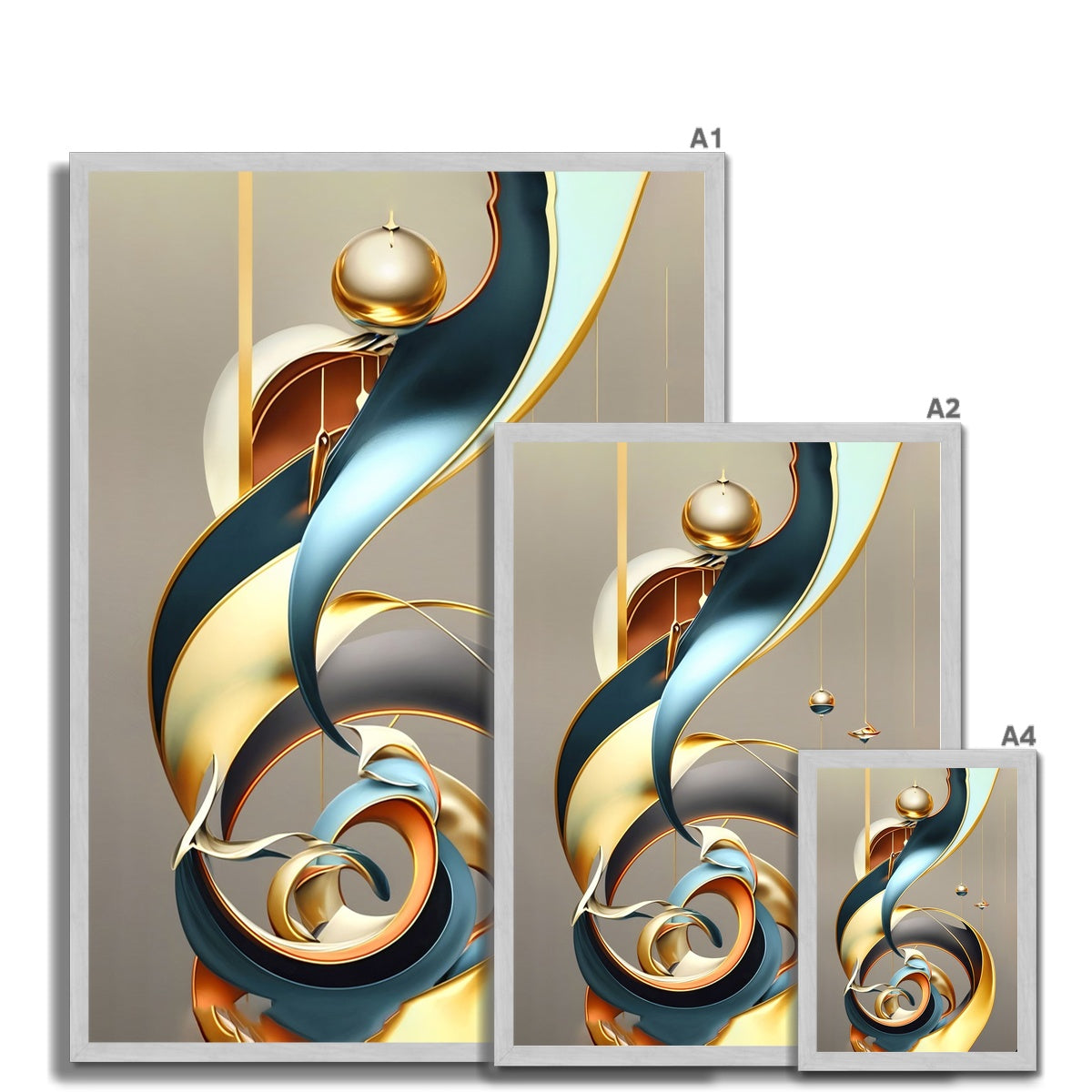 Golden Swirl Antique Framed Print