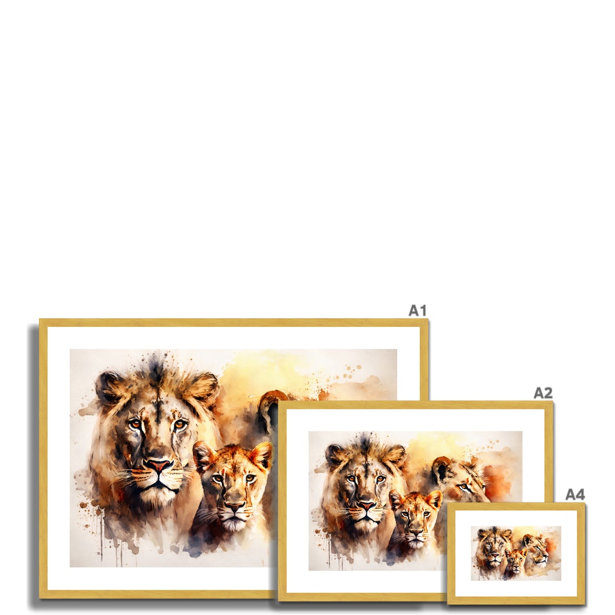 Watercolor Majesty Antique Framed & Mounted Print