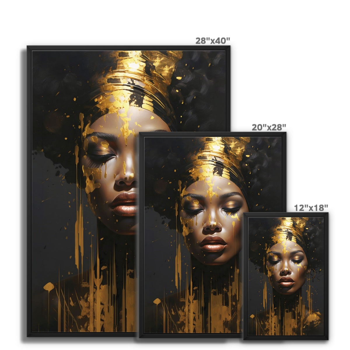 Golden Women Float Framed Canvas