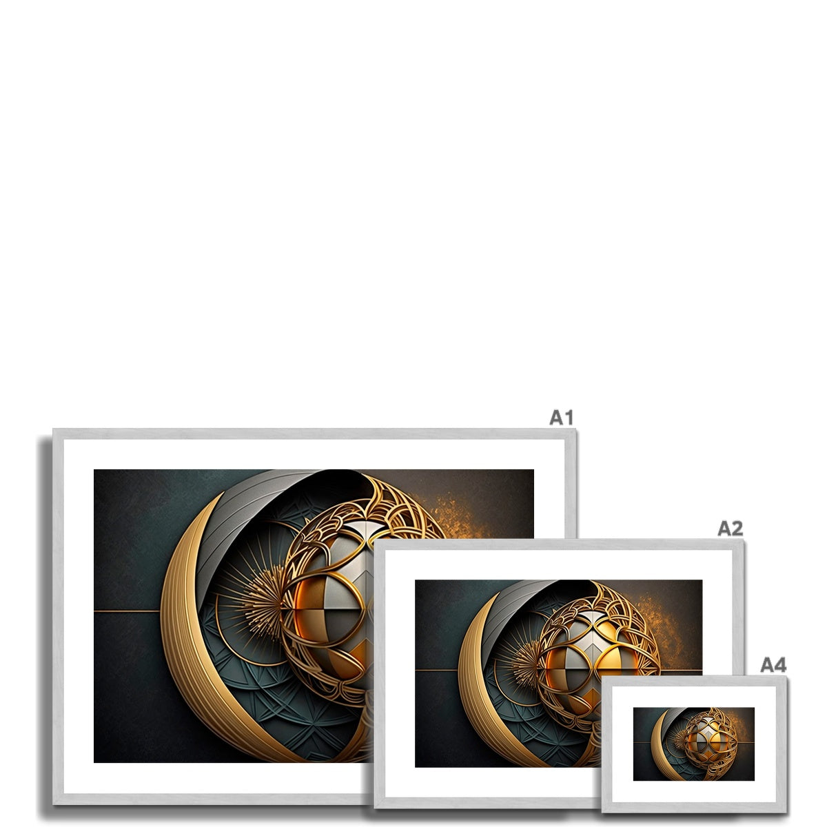 Ornate Sphere Antique Framed & Mounted Print
