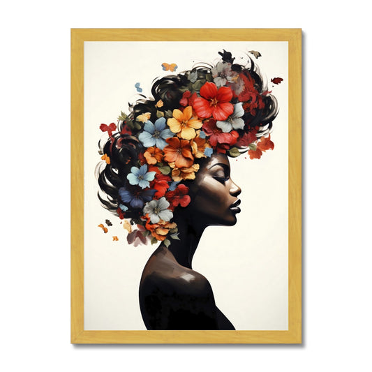 Flower Hair  Antique Framed Print