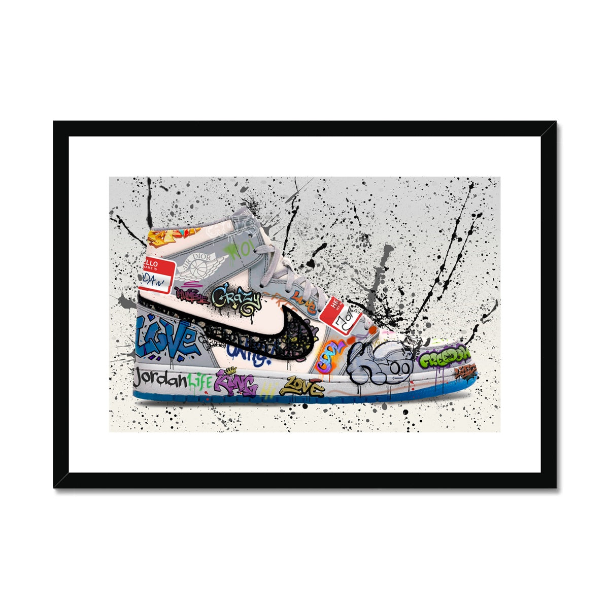 Jordan Dior OG Graffiti Framed & Mounted Print