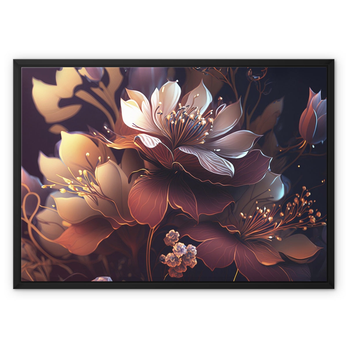 Midnight Garden Float Framed Canvas