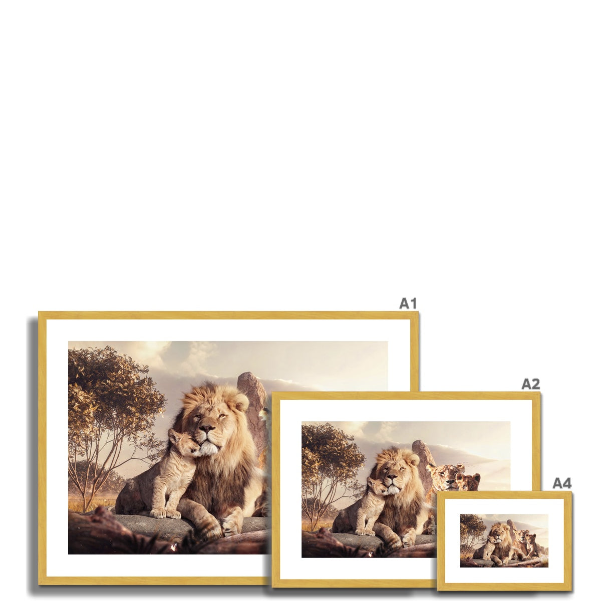 Kings of the Wild Antique Framed & Mounted Print
