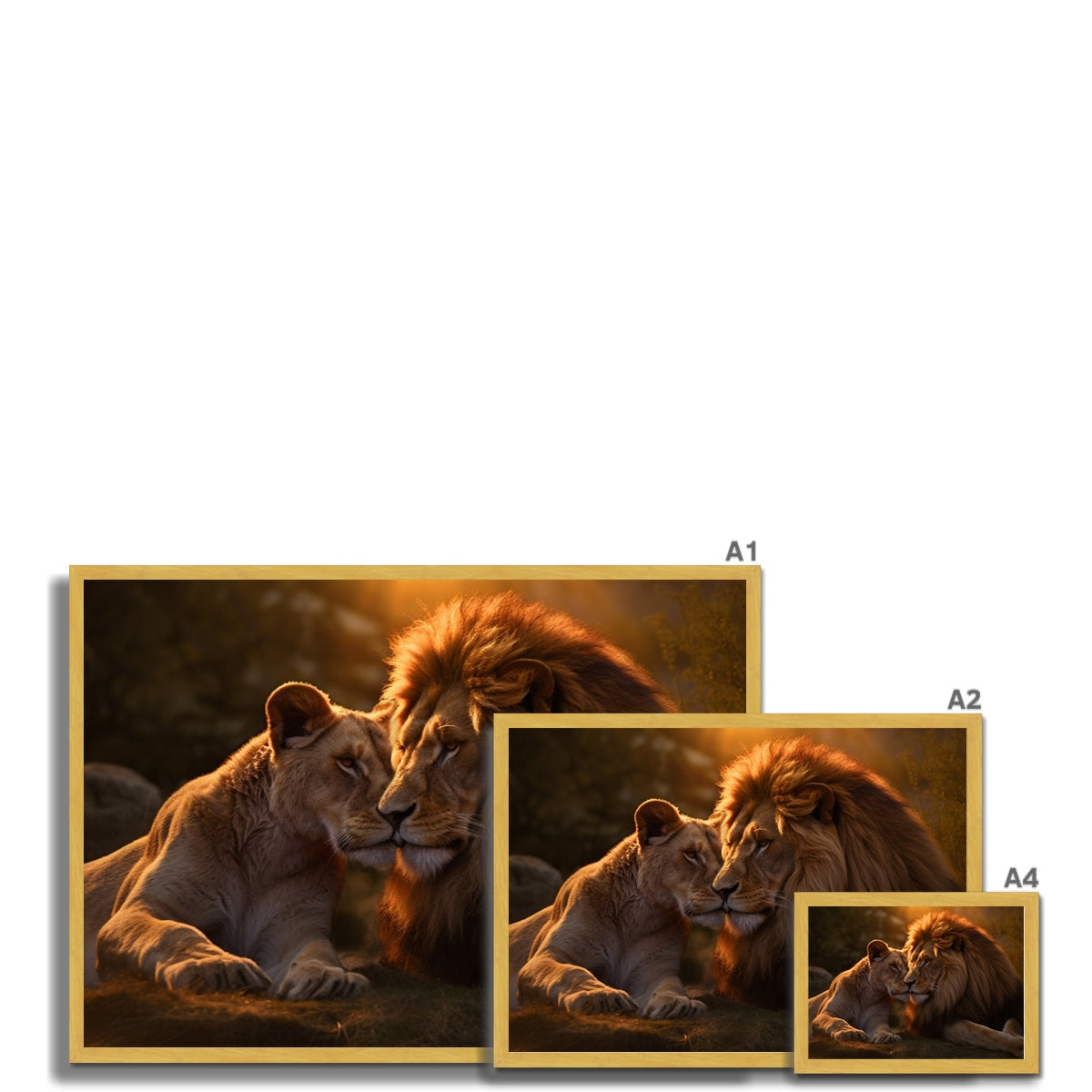 The Lion's Bond Antique Framed Print