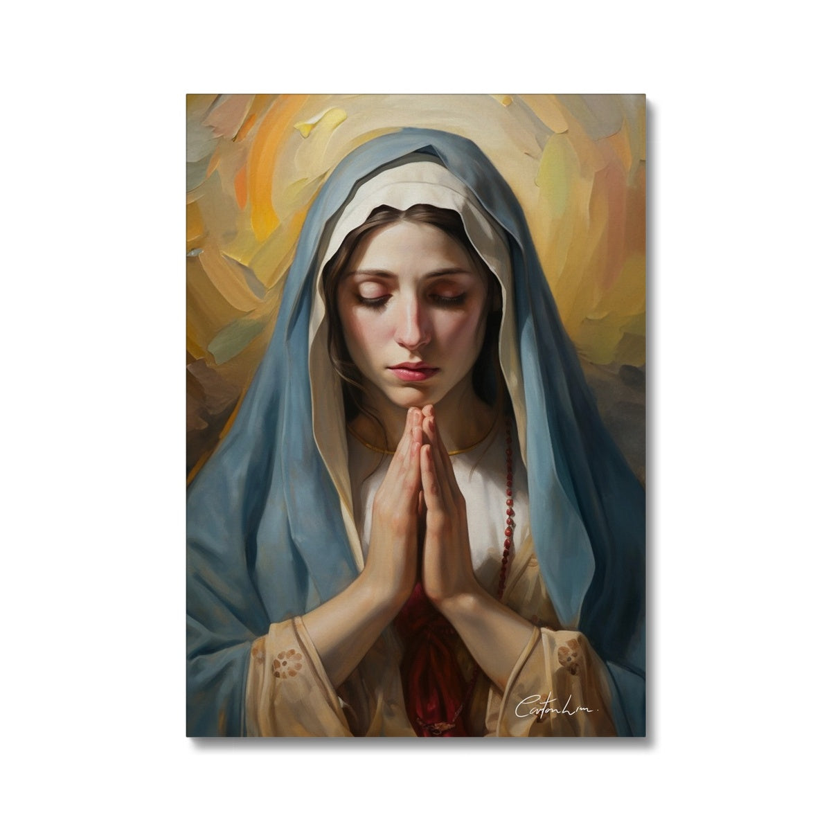 Mary's Devotion Framed Canvas
