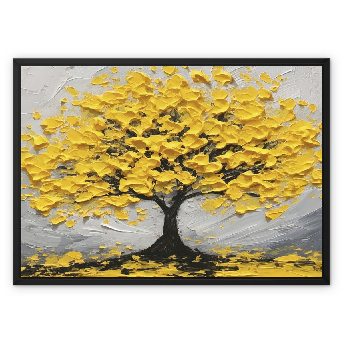 Golden Flourish Float Framed Canvas