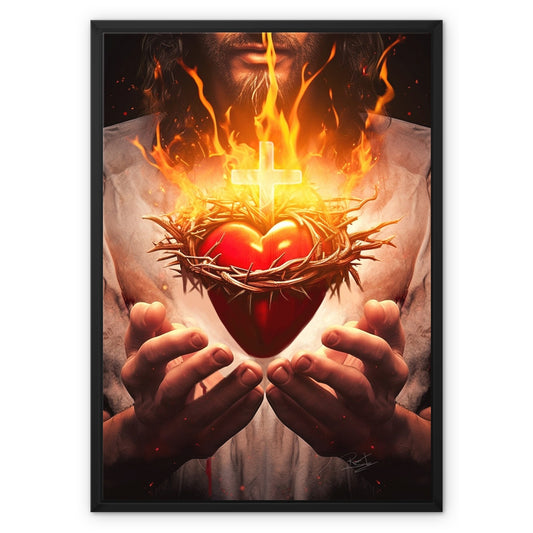 Heart of Divine Love Float Framed Canvas