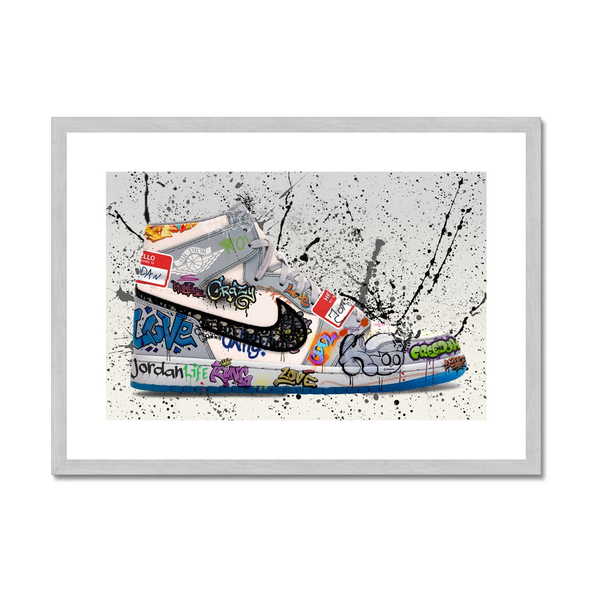 Jordan Dior OG Graffiti Antique Framed & Mounted Print