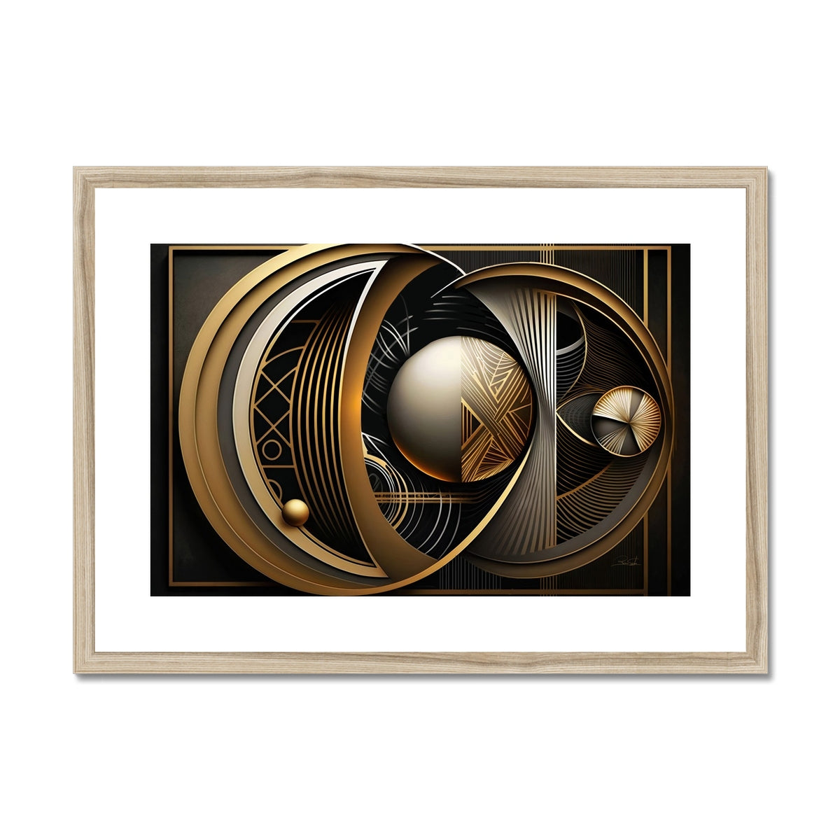 Golden Geometry Framed & Mounted Print