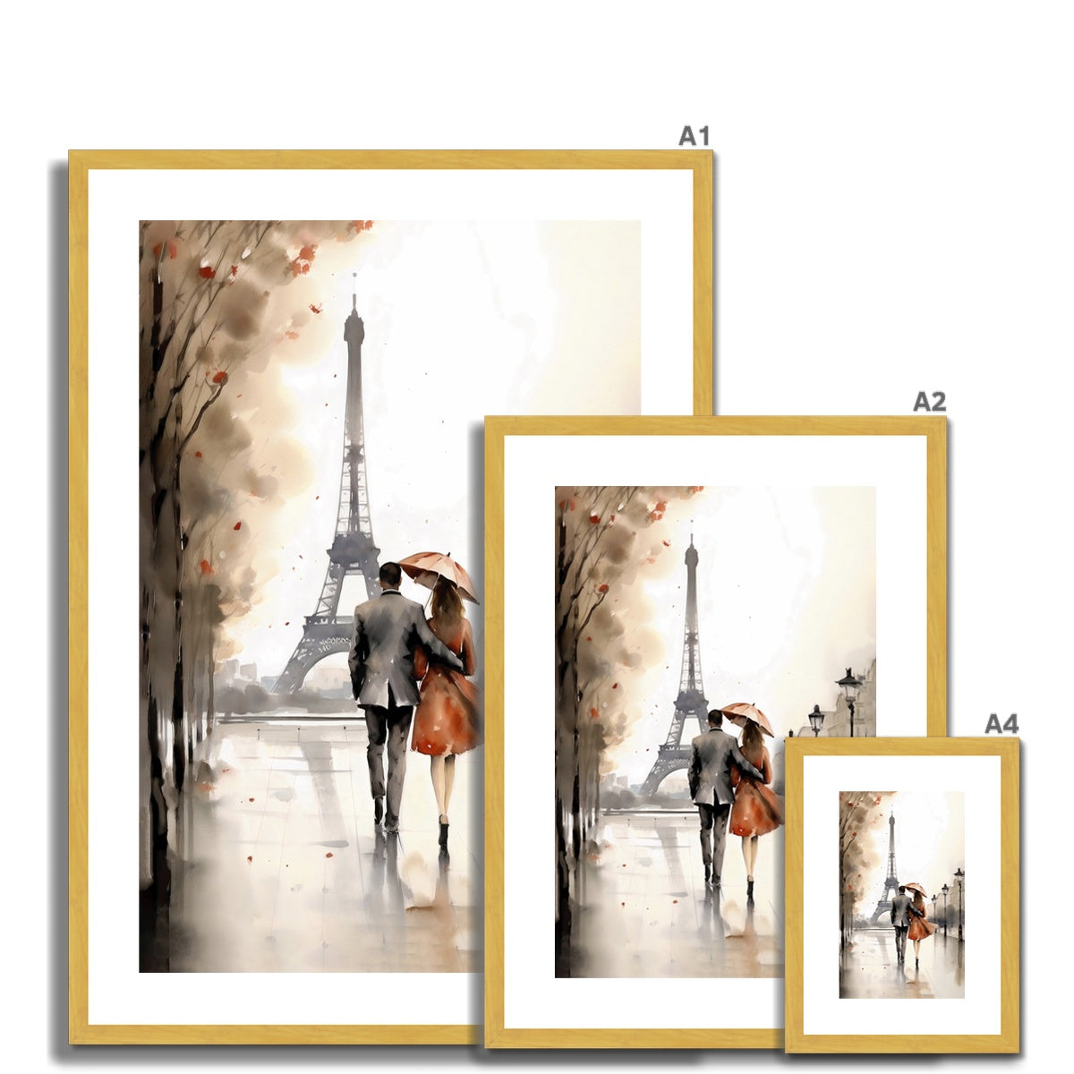 Paris Antique Framed & Mounted Print