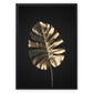 Golden Monstera Float Framed Canvas