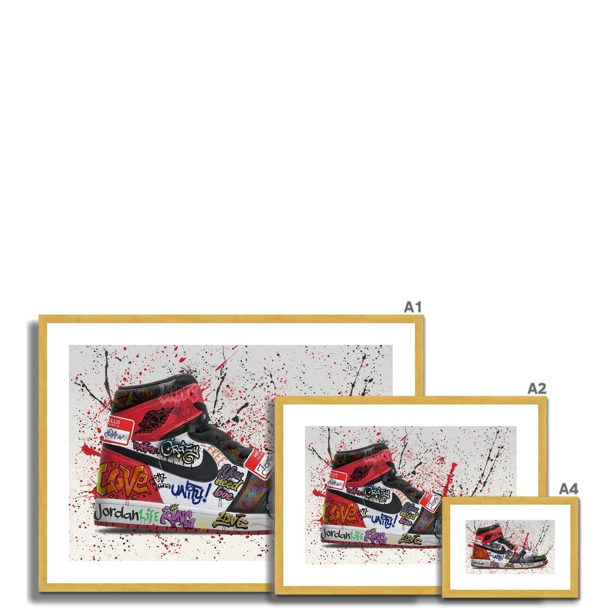Jordan 1 OG Graffiti Antique Framed & Mounted Print