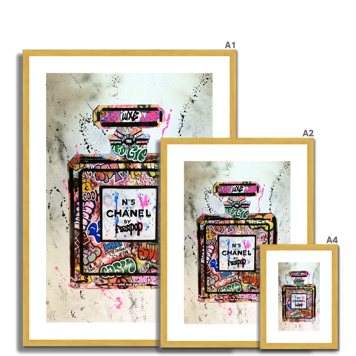 Chanel No 5 Graffiti Antique Framed & Mounted Print