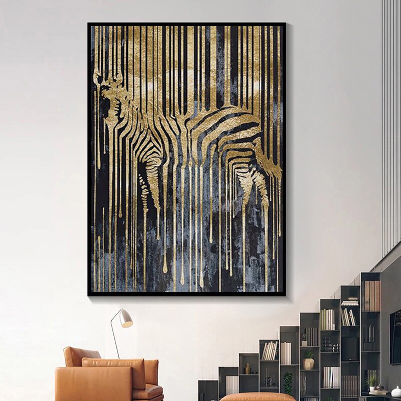 Zebra gold and black