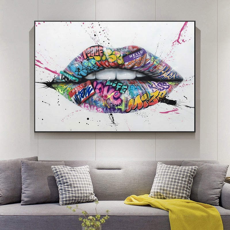 Graffiti lips street art