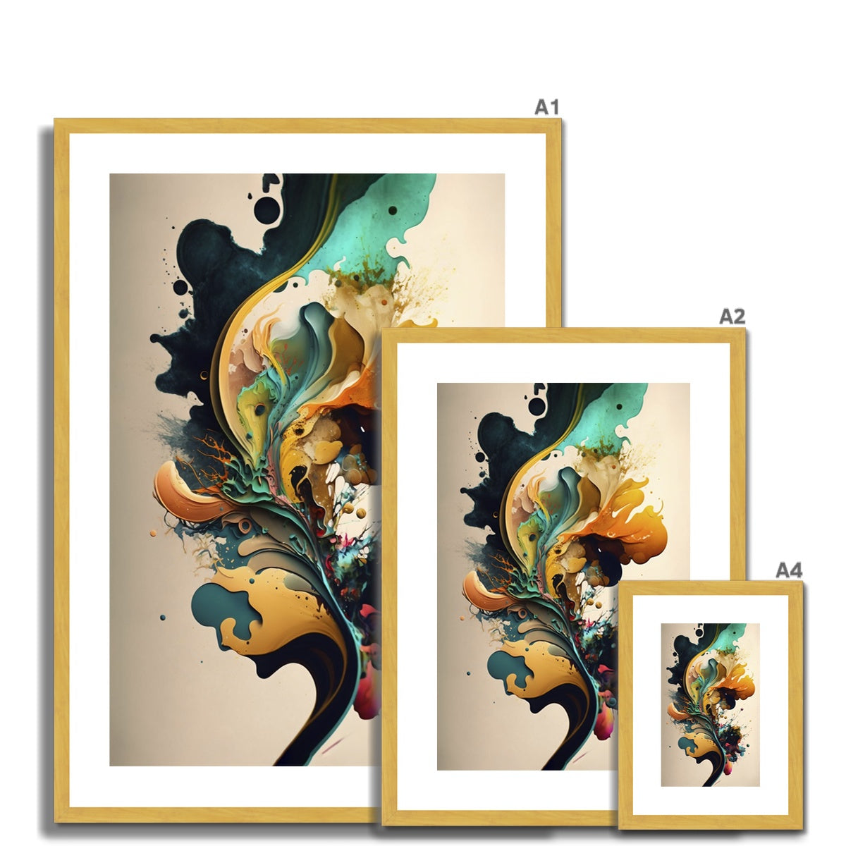 Abstract Burst Antique Framed & Mounted Print