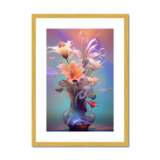 Flower Vase Antique Framed & Mounted Print
