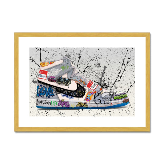 Jordan Dior OG Graffiti Antique Framed & Mounted Print