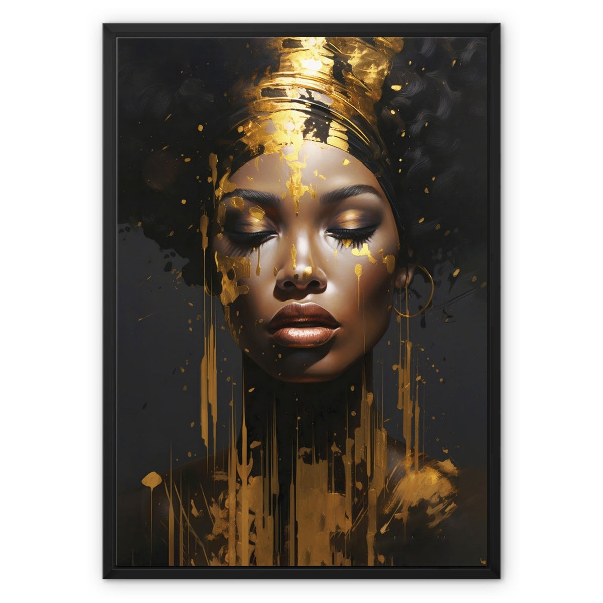 Golden Women Float Framed Canvas