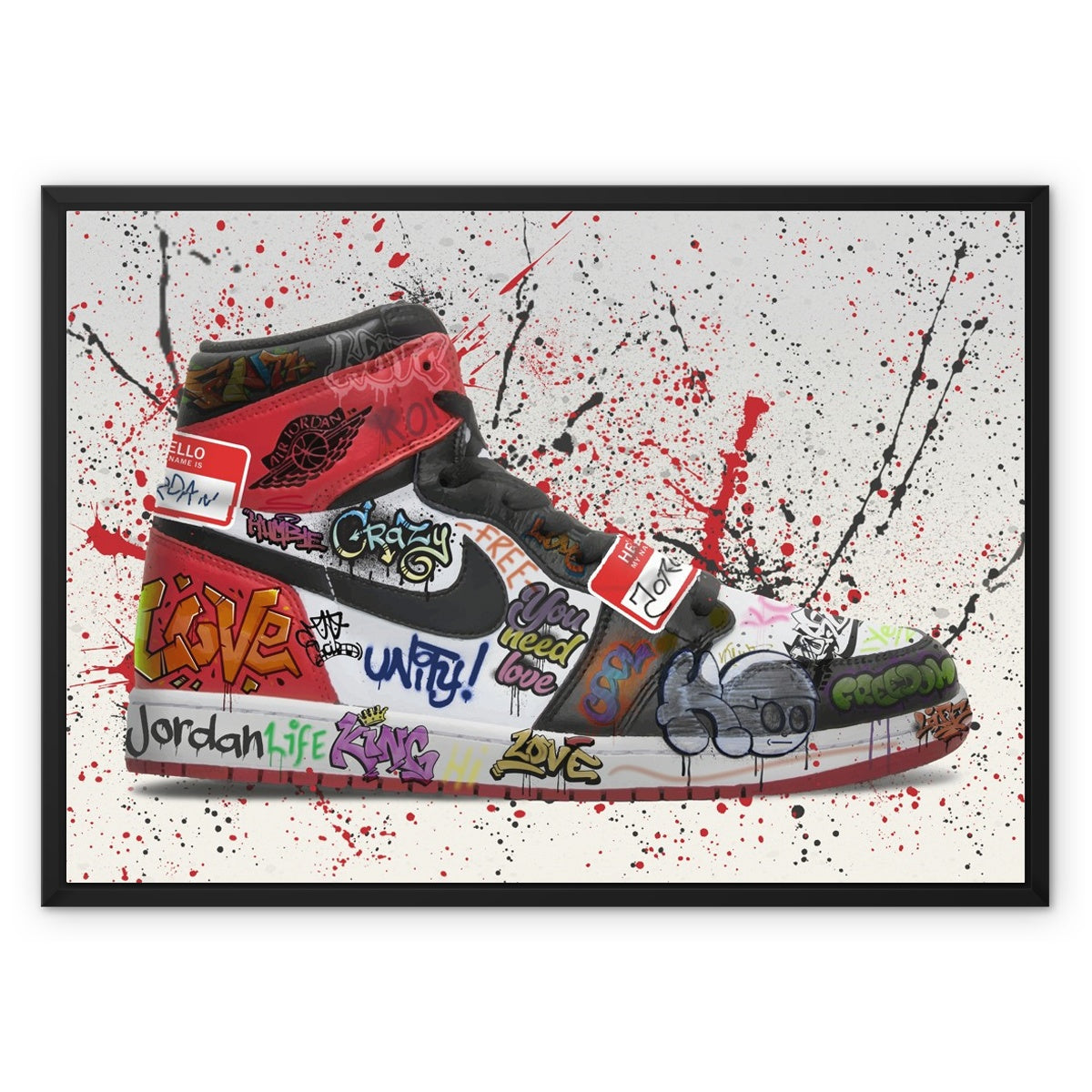 Jordan 1 OG Graffiti Float Framed Canvas