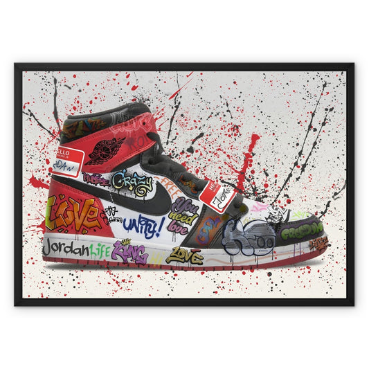 Jordan 1 OG Graffiti Float Framed Canvas