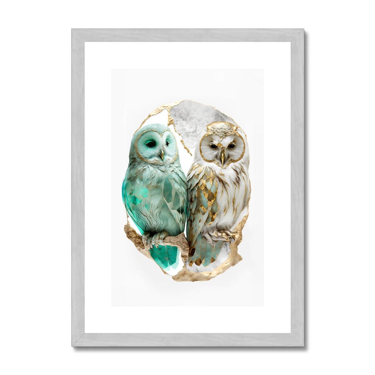 Enchanted Owls Antique Framed Print