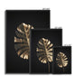 Golden Monstera Float Framed Canvas