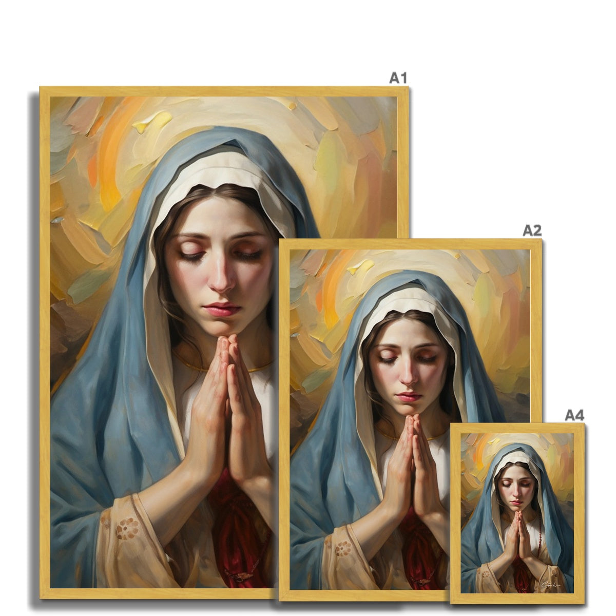 Mary's Devotion Antique Framed Print