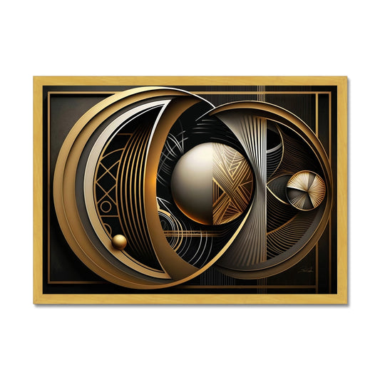 Golden Geometry Antique Framed Print