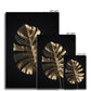 Golden Monstera   Framed Canvas