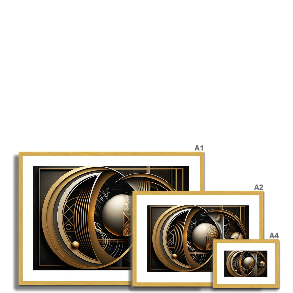 Golden Geometry Antique Framed & Mounted Print