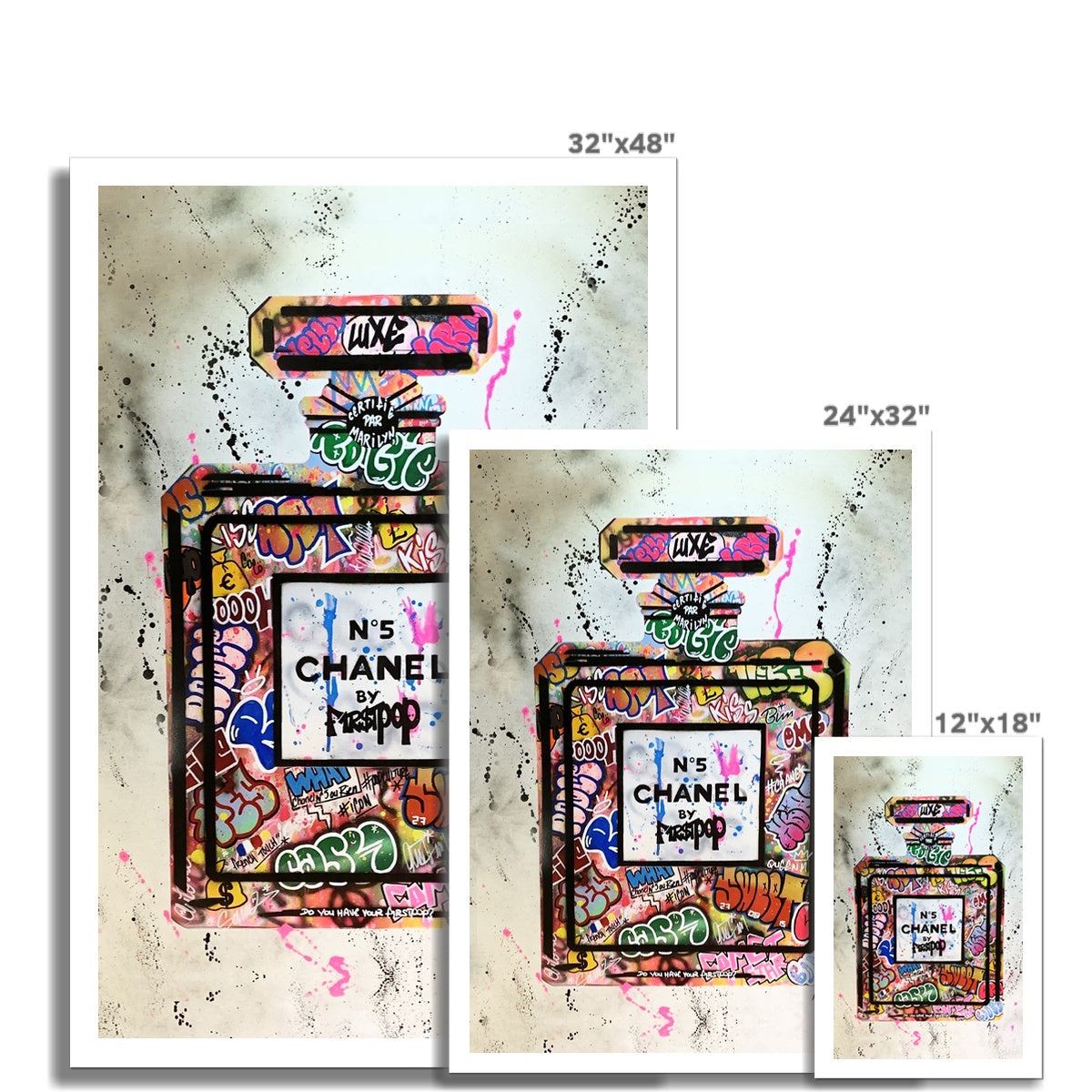 Chanel No 5 Graffiti Canvas Print