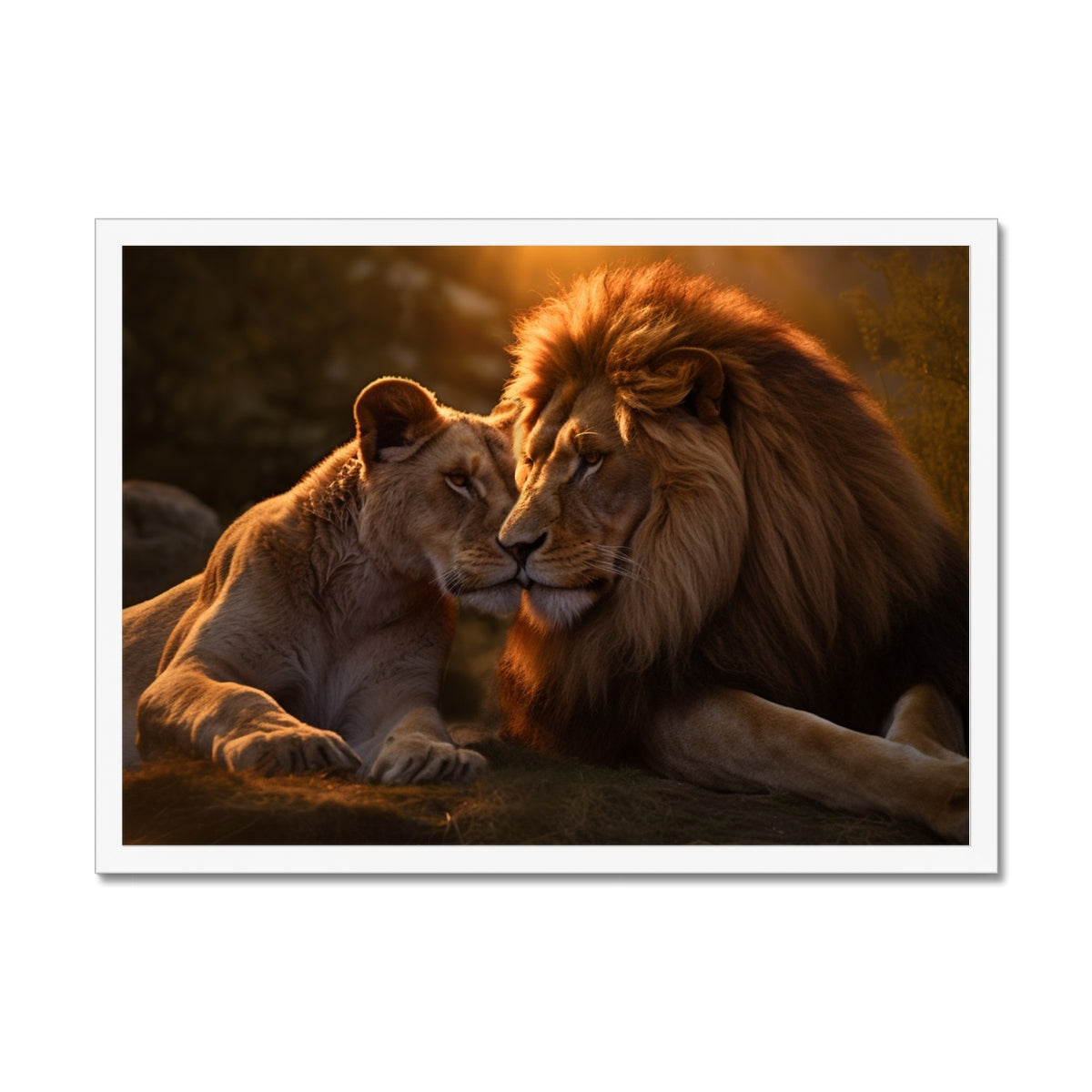 The Lion's Bond Framed Print