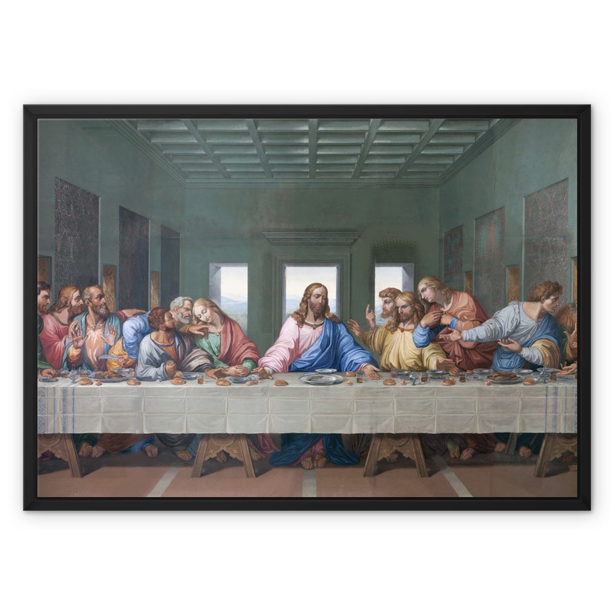 The Last Supper Float Framed Canvas