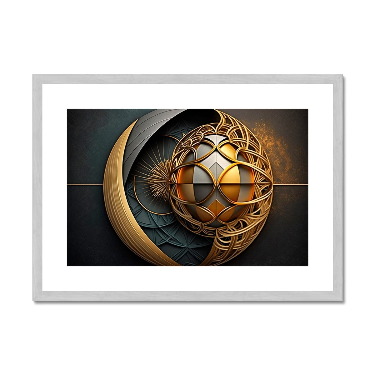 Ornate Sphere Antique Framed & Mounted Print