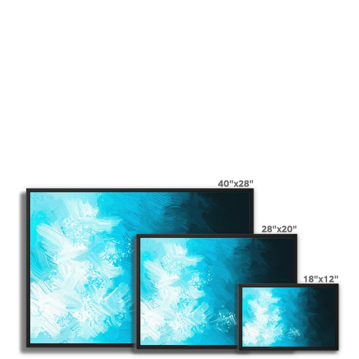 Blue Abyss Float Framed Canvas