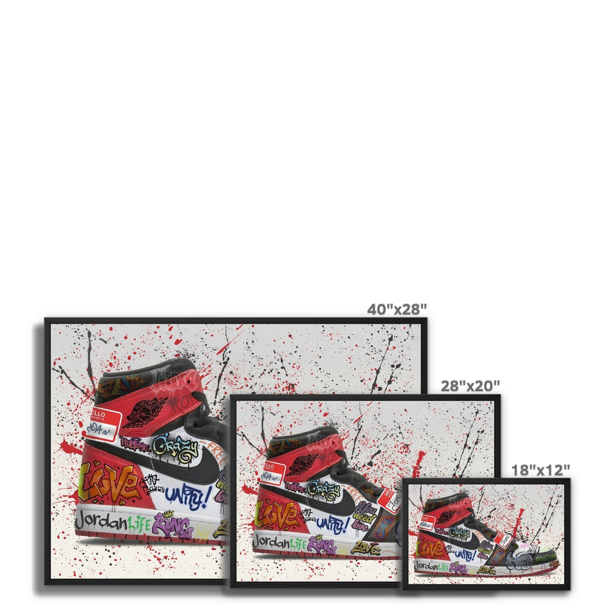 Jordan 1 OG Graffiti Float Framed Canvas