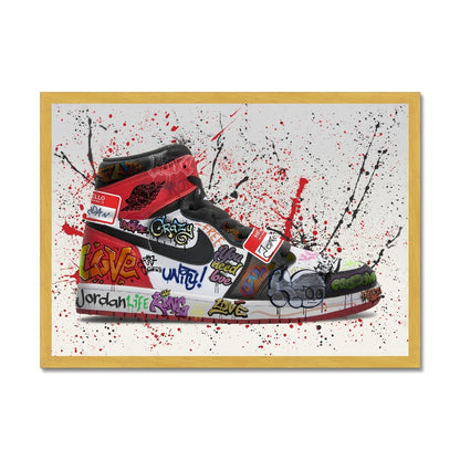 Jordan 1 OG Graffiti Antique Framed Print
